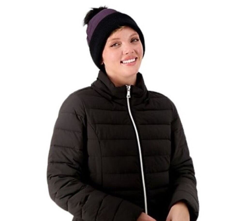 Arctic Expedition Quilted Pom Beanie Hat nightshade purple Size S / M NWOT